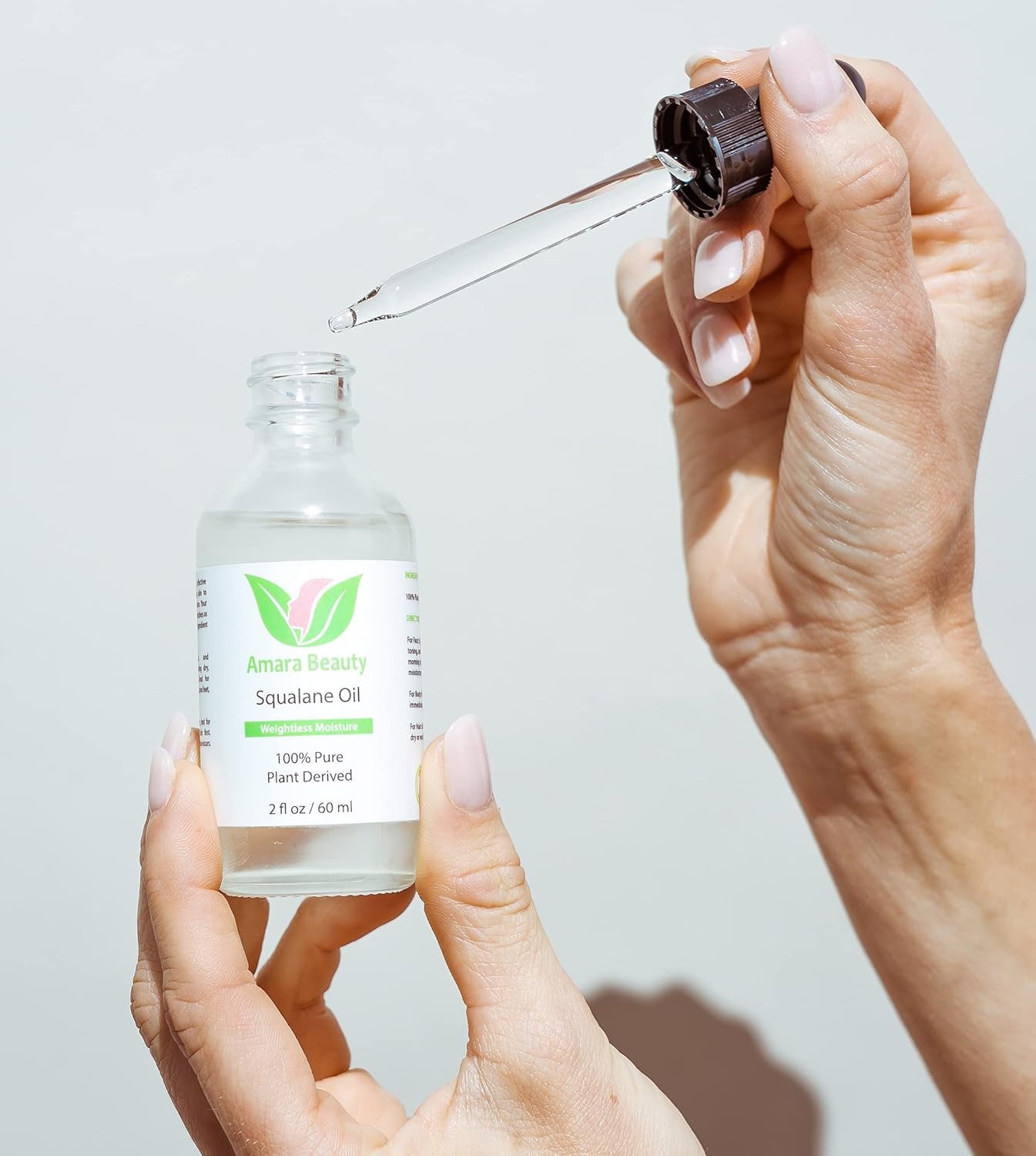 Squalane Oil Moisturizer with 100% Pure Plant Derived Squalane for Face Body Skin and Hair 2 Fl. Oz.