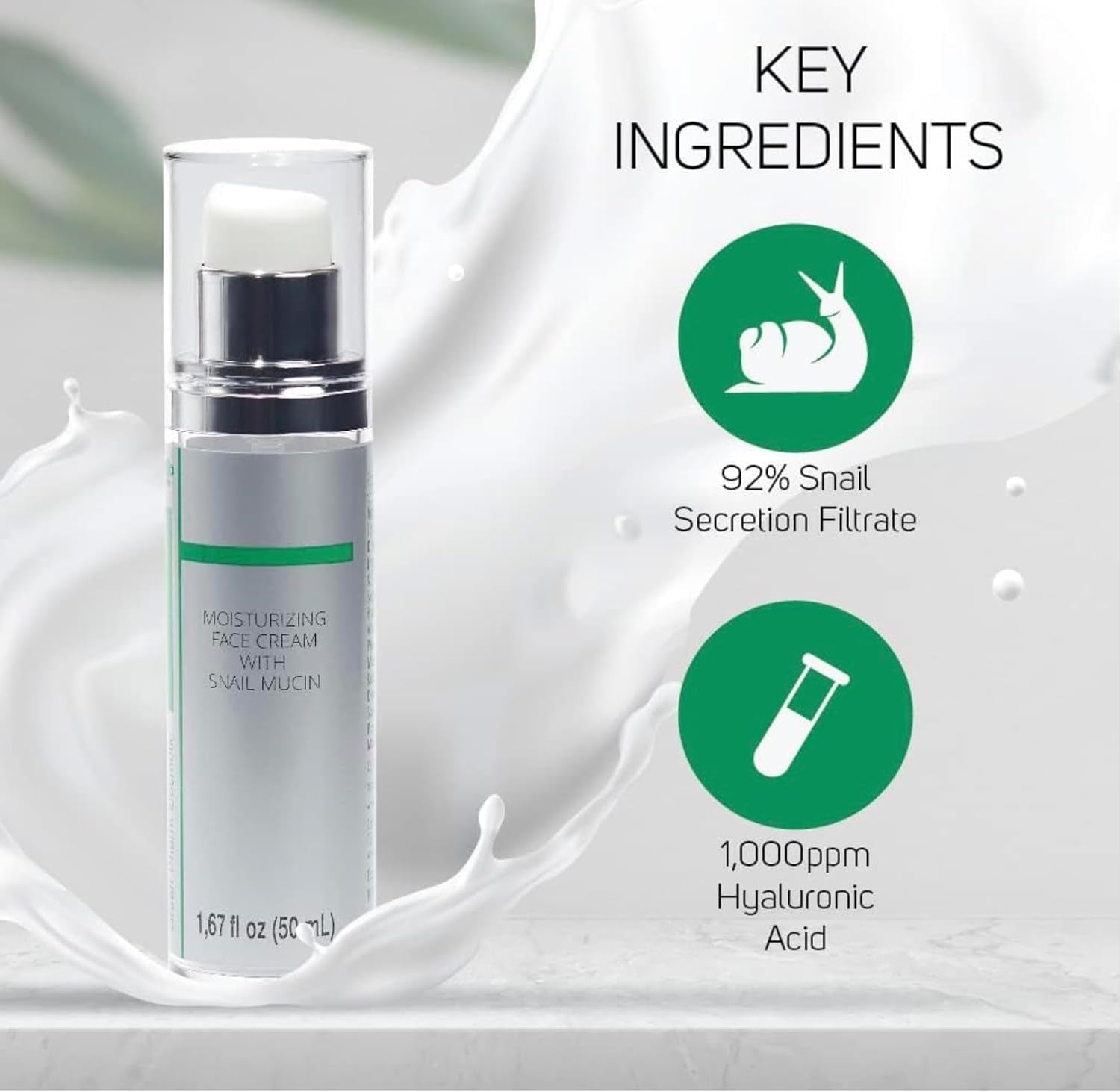 99.25% Korean Skin Care Snail Mucin Moisturizer Cream - Snail Mucin Essence Night Cream-Face Serum | K Beauty Collagen Cream for Glass Skin