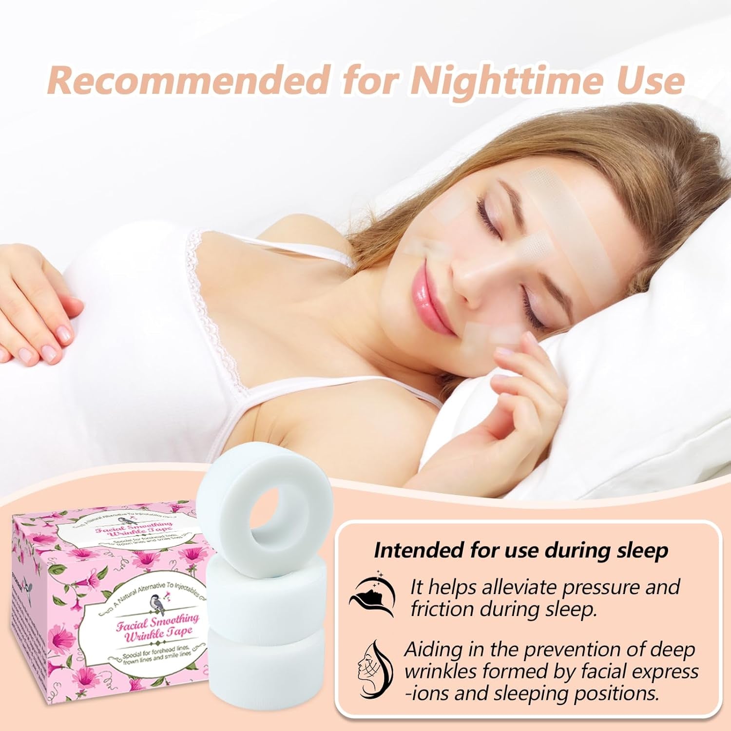 Face Myofascial Lift Tape, Prevent New Wrinkles with anti Wrinkle Tape for Face and Forehead, 10 Yards X 3 Rolls Smoothing Tape for Facial Wrinkles