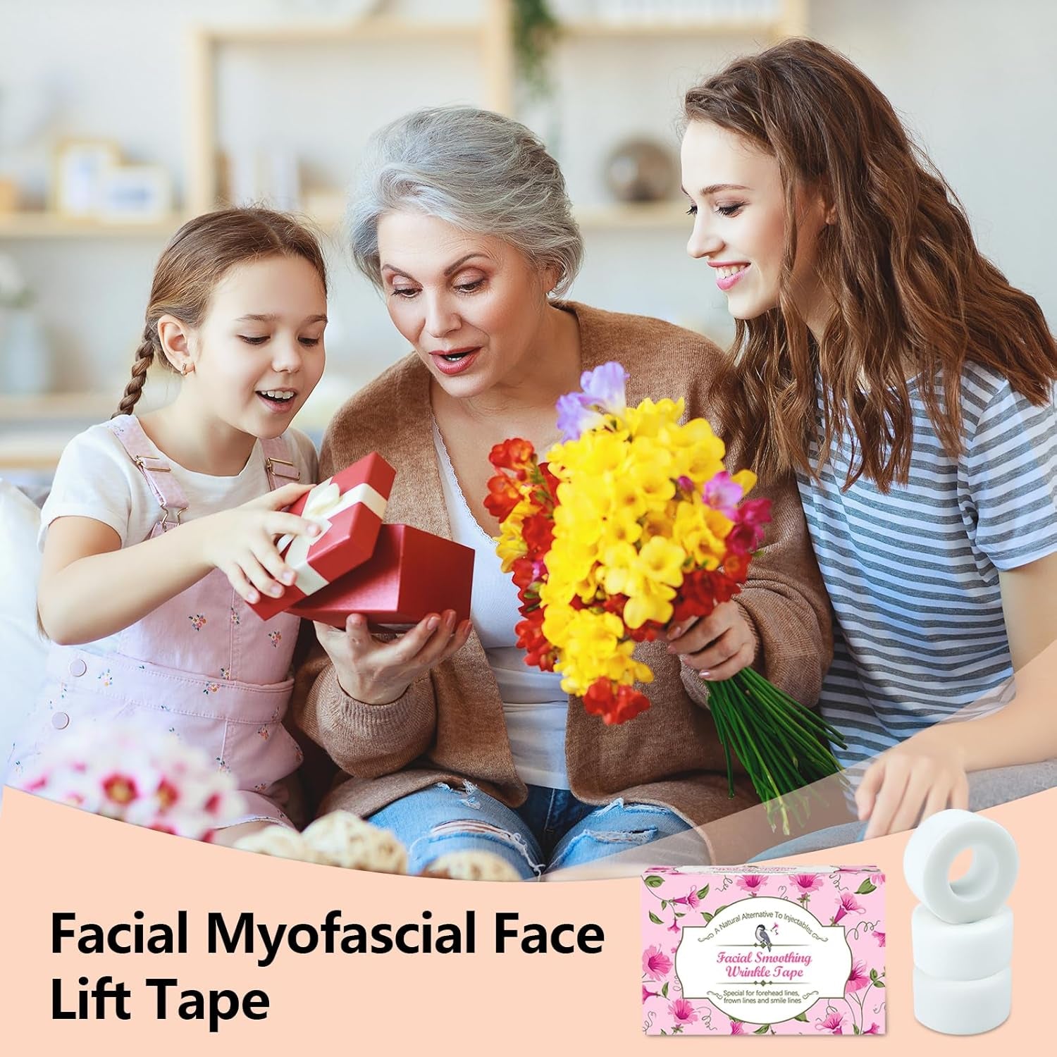 Face Myofascial Lift Tape, Prevent New Wrinkles with anti Wrinkle Tape for Face and Forehead, 10 Yards X 3 Rolls Smoothing Tape for Facial Wrinkles