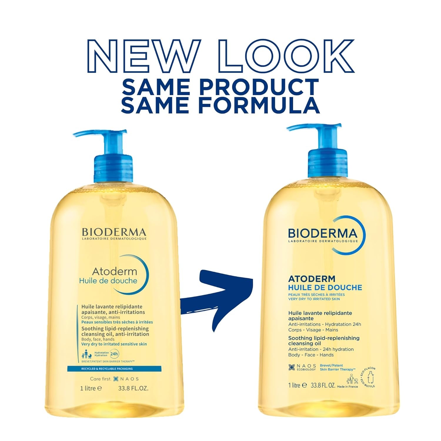 Bioderma Atoderm Shower Oil, Cleansing Oil for Face & Body, urishing Cleansing Oil for Dry to Atopic Sensitive Skin for Softer & Smooth Skin for Your Whole Family