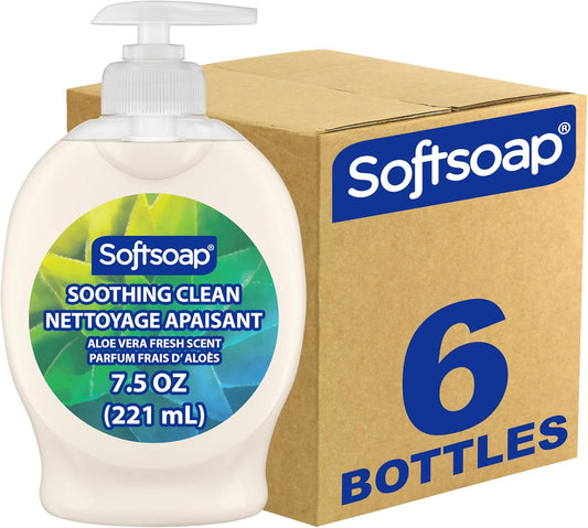 Moisturizing Liquid Hand Soap Pump, Aloe Vera, 221 Ml - Moisturising Hand Wash - Gentle Cleansing - Natural Hand Soap (Case Pack of 6)