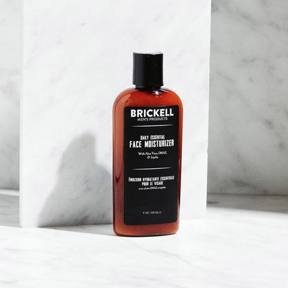 Brickell Men'S Daily Essential Face Moisturizer for Men, Natural and Organic Fast-Absorbing Face Lotion with Hyaluronic Acid, Green Tea, and Jojoba