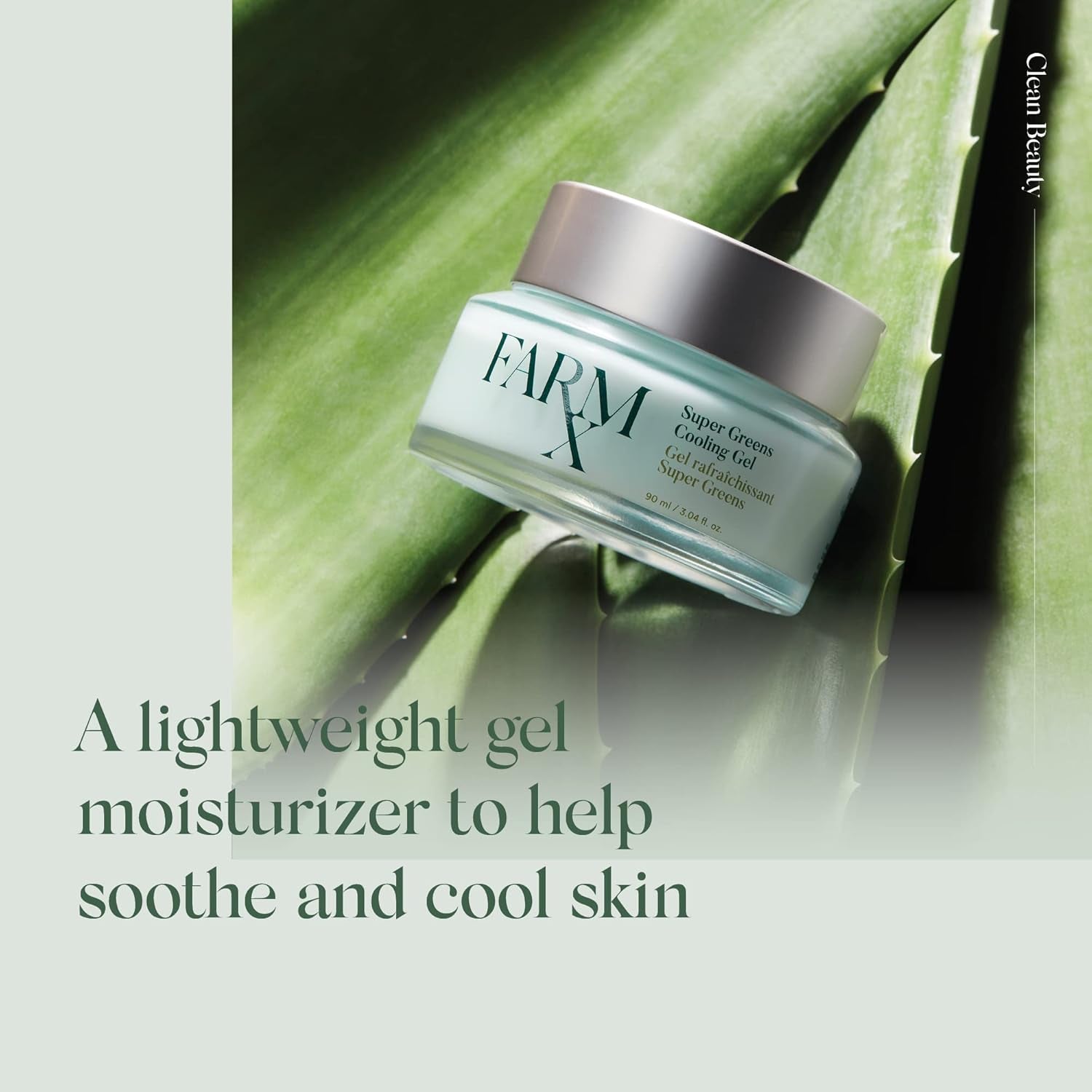 [] Super Greens Cooling Gel - Vegan Facial Moisturizer and Mask Containing Super Greens to Cool and Refresh Your Skin (90Ml/3.04 Fl Oz)