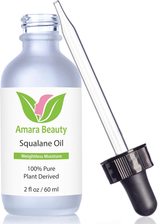 Squalane Oil Moisturizer with 100% Pure Plant Derived Squalane for Face Body Skin and Hair 2 Fl. Oz.