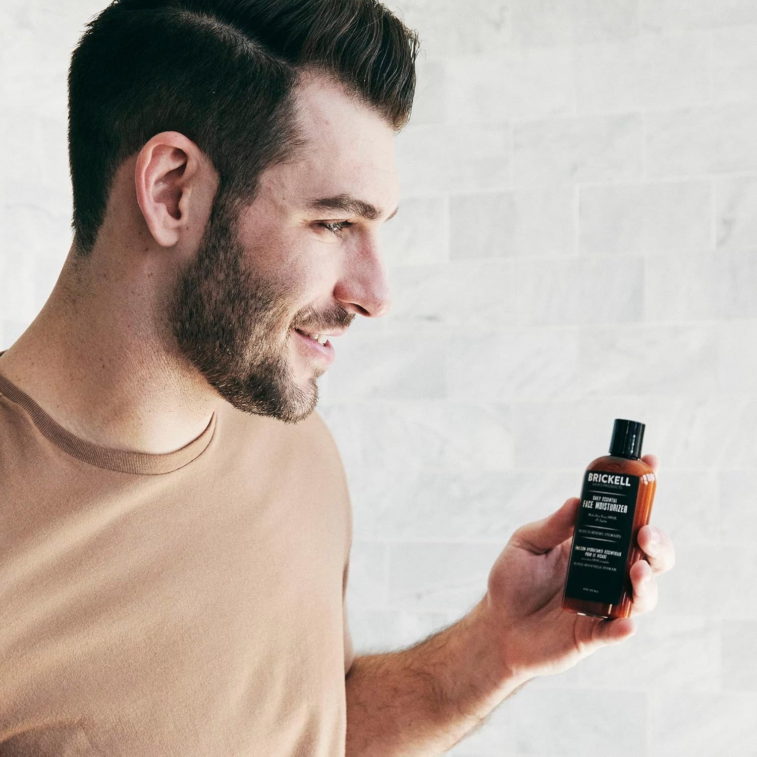 Brickell Men'S Daily Essential Face Moisturizer for Men, Natural and Organic Fast-Absorbing Face Lotion with Hyaluronic Acid, Green Tea, and Jojoba